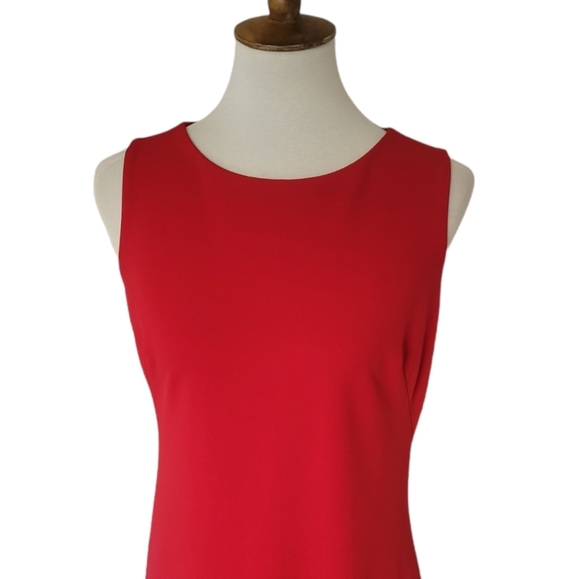 Betsey Johnson 90's Deep Red Ruffle Hem Sleeve Shift Dress - Picture 3 of 7